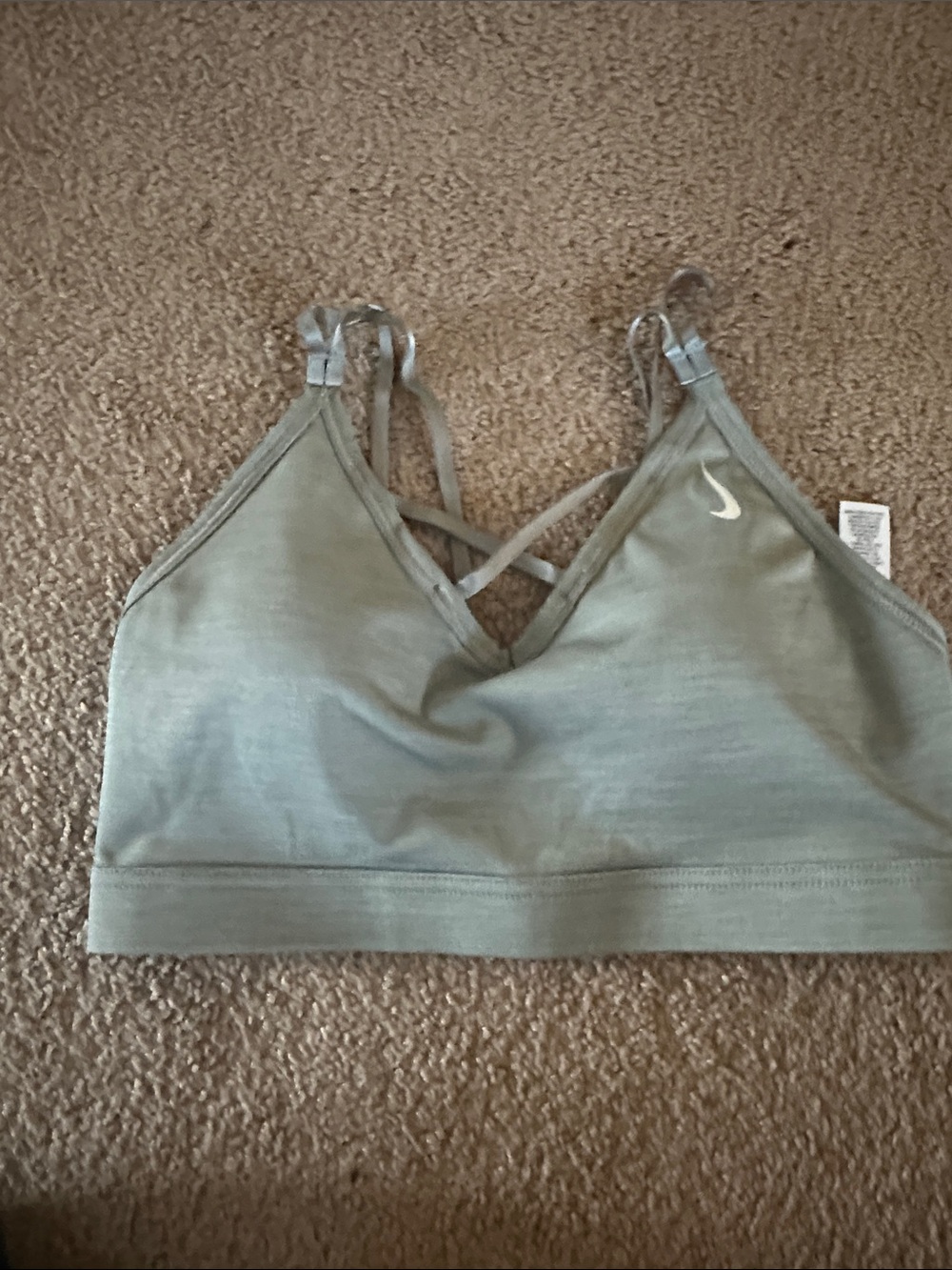 Nike Sage Green Strappy Low-Impact Sports Bralette